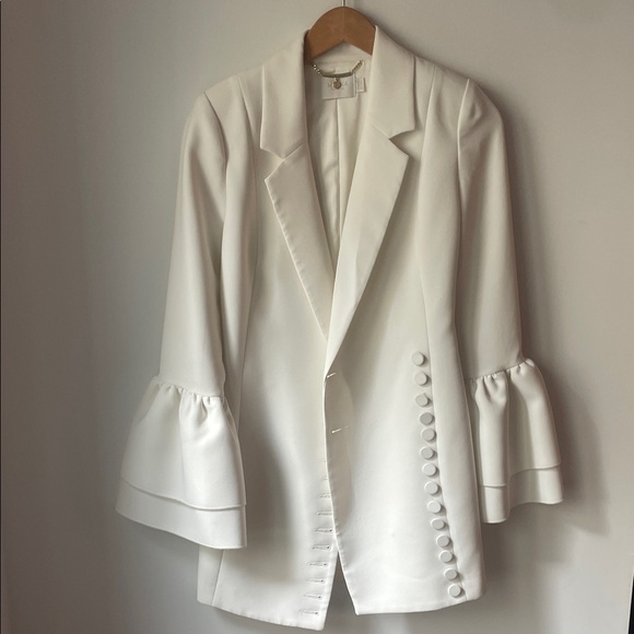 MISHA COLLECTION White Blazer with Bell Sleeves - Picture 2 of 12